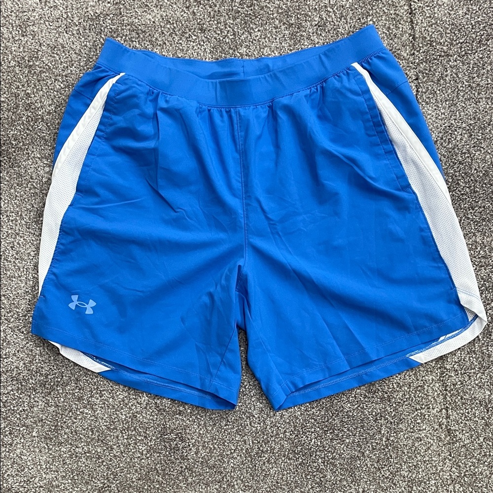 Under Armour Men's Blue Shorts with White Trim